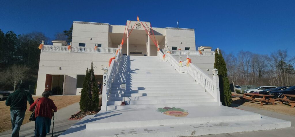 Sacred shrine of Lord Shiva at Shiv Mandir of Atlanta, a Hindu place of worship in Georgia.